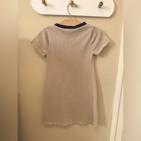 Glittery Gold Dress with Black Bow - Picture 6 of 6